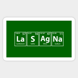 Lasagna (La-S-Ag-Na) Periodic Elements Spelling Sticker